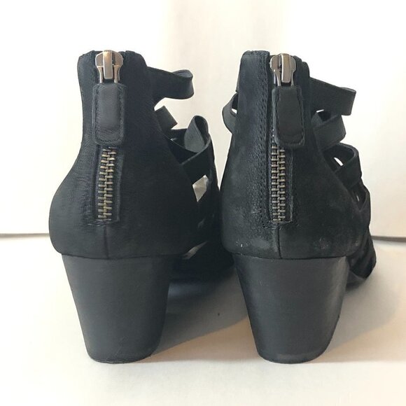 Eileen Fisher Oodle Criss Cross Sandals Women's Size 7.5 Black  Open Toe Heels - Picture 3 of 9